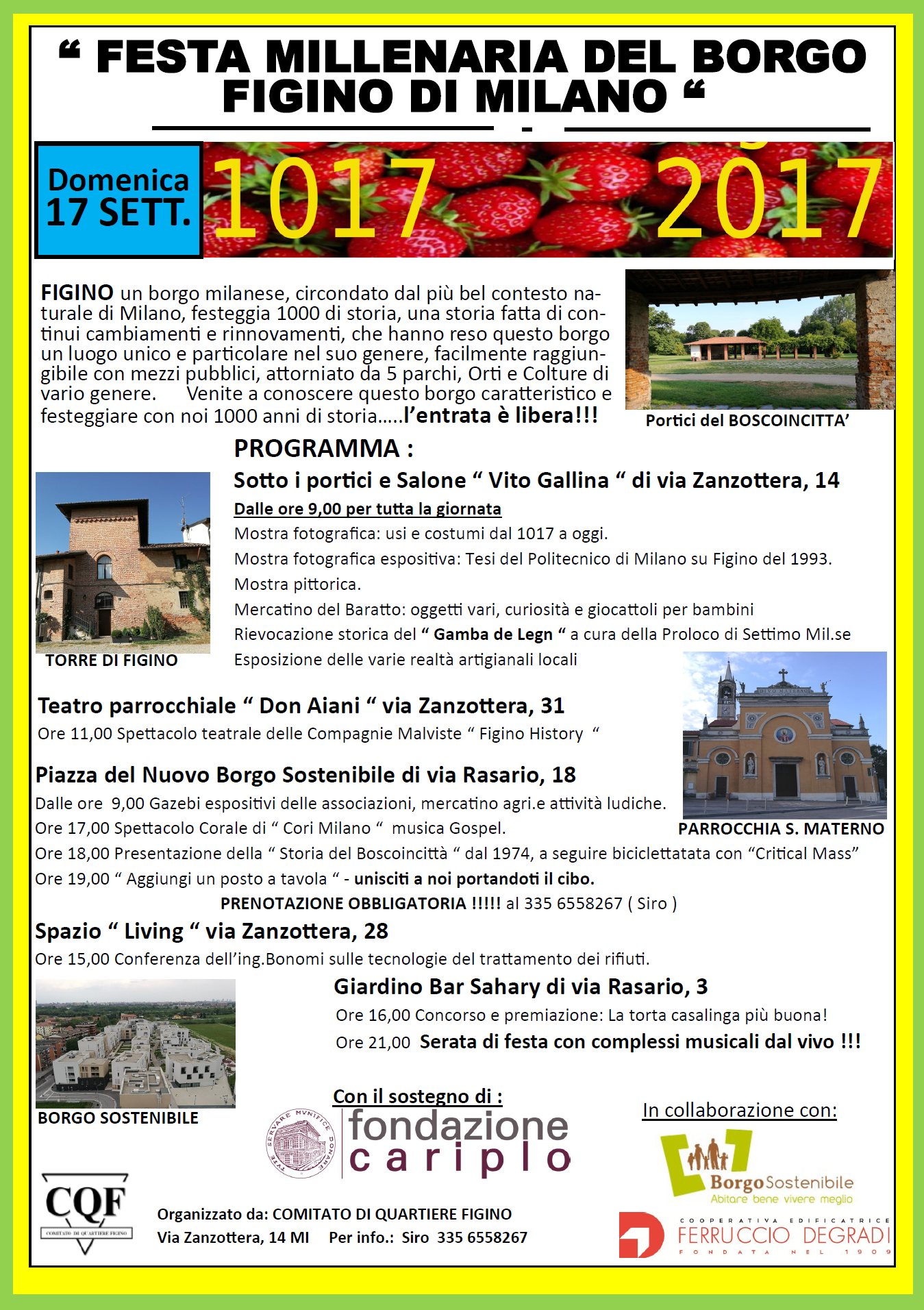 Programma 17 settembre festa del borgo di Figino